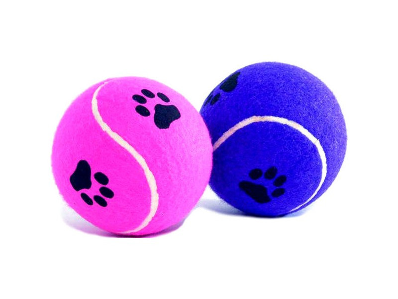 фото Игрушка для собак beeztees мячик теннисный с отпечатками лап 10cm 625596 / 16211