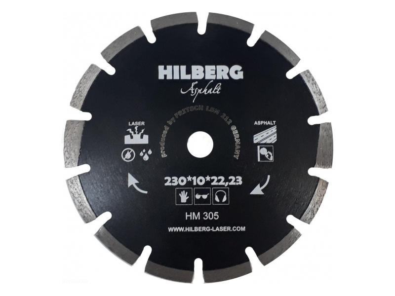 фото Диск trio diamond hilberg asphalt laser hm305 алмазный отрезной по асфальту 230x10x22.23mm