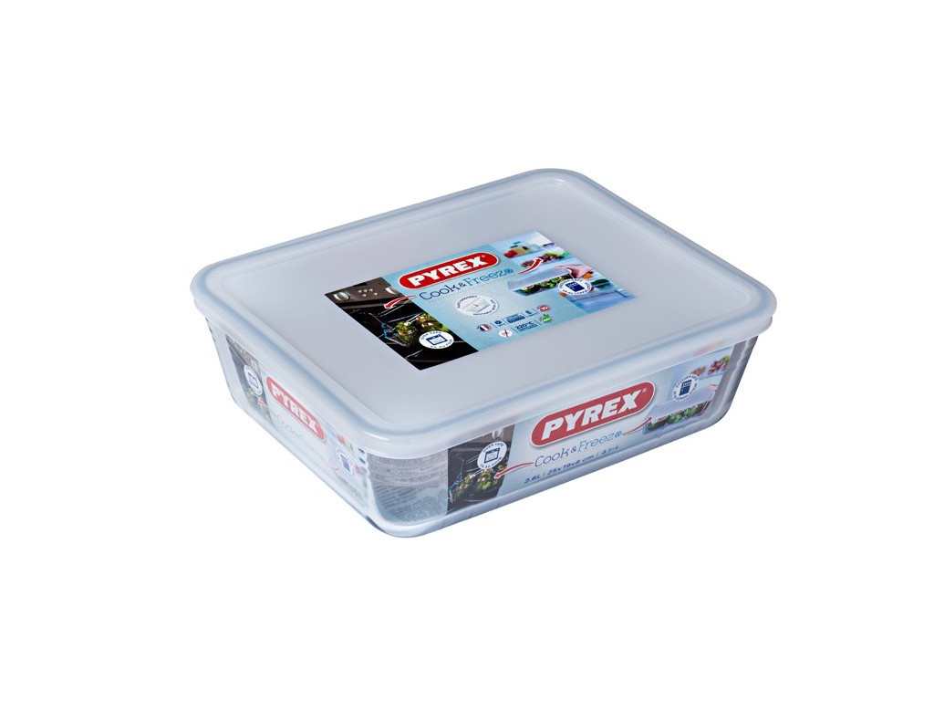 

Контейнер с крышкой Pyrex Cook Freez 25x19x8cm 2.6L 243P000, 243P000