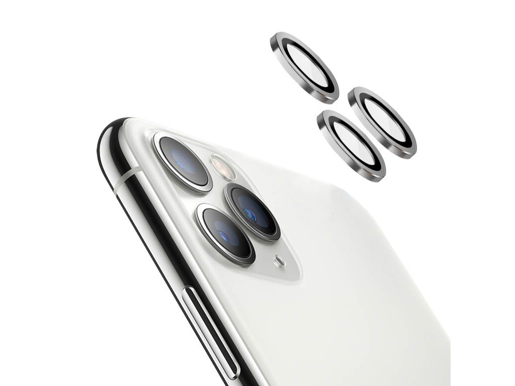 

Защитное стекло Hoco для камеры APPLE iPhone 11 Pro/11 Pro Max 3D Metal Frame Flexible Lens Film A18 0.3mm Silver 0L-00044728, 0L-00044728