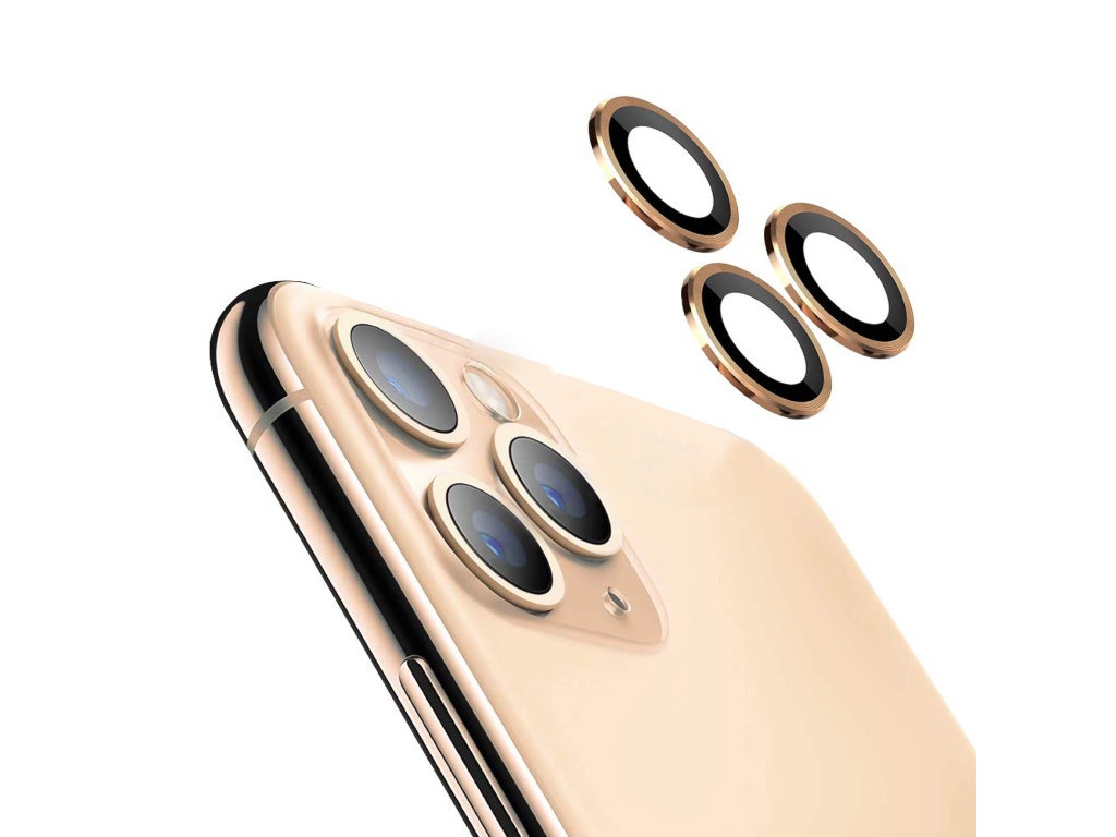 

Защитное стекло Hoco для камеры APPLE iPhone 11 Pro/11 Pro Max 3D Metal Frame Flexible Lens Film A18 0.3mm Gold 0L-00044733, 0L-00044733