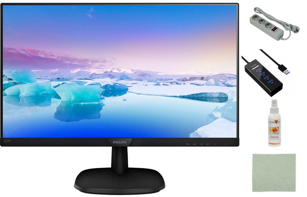 фото Монитор philips 223v7qsb/10 black выгодный набор + серт. 200р!!!