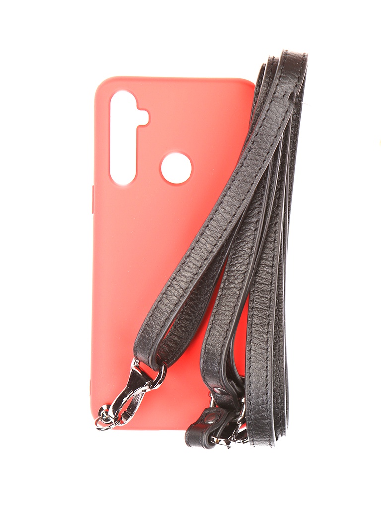 

Чехол Ally для Realme 5 А1 Soft Touch с ремешком Red A1-01149, А1 Soft Touch на ремешке