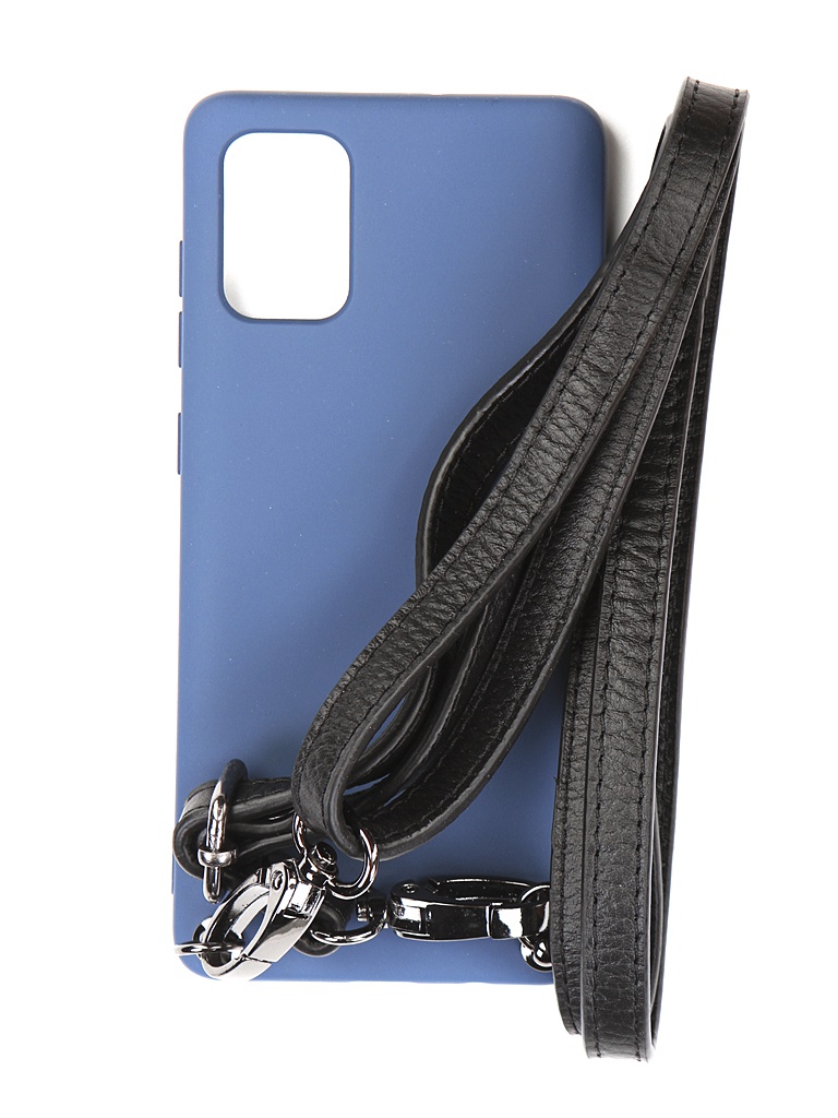 

Чехол Ally для Samsung А715 Galaxy A71 А1 Soft Touch с ремешком Blue A1-01122, A1-01122