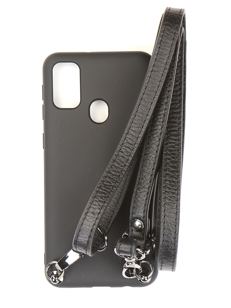 

Чехол Ally для Samsung M215 Galaxy M21 А1 Soft Touch с ремешком Black A1-01120, A1-01120