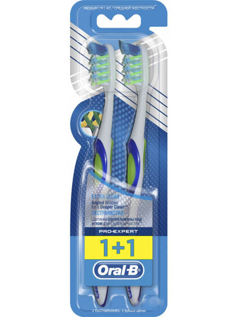 

Щетка Oral-B Pro-Expert Medium ЭкстраЧистка 1+1шт 3014260022235, 3014260022235