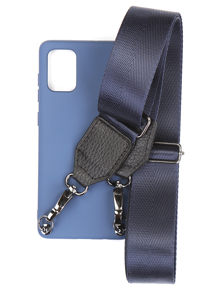 

Чехол Ally для Samsung SM-А715 Galaxy A71 А6 Soft Touch с ремешком Blue A6-01122, А6 Soft Touch