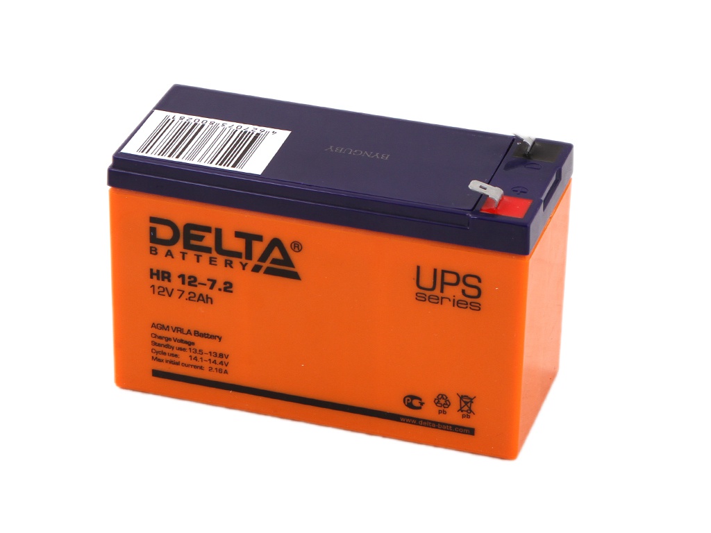 Аккумулятор для ИБП Delta Battery HR 12-7.2 12V 7.2Ah delta battery dt 12032 12v 3 3ah