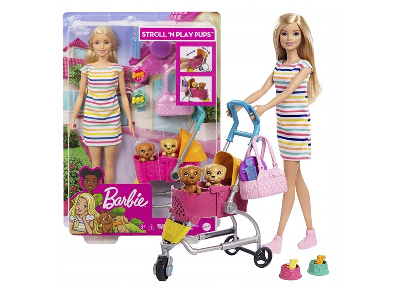 

Кукла Mattel Barbie Барби с щенком в коляске GHV92, GHV92