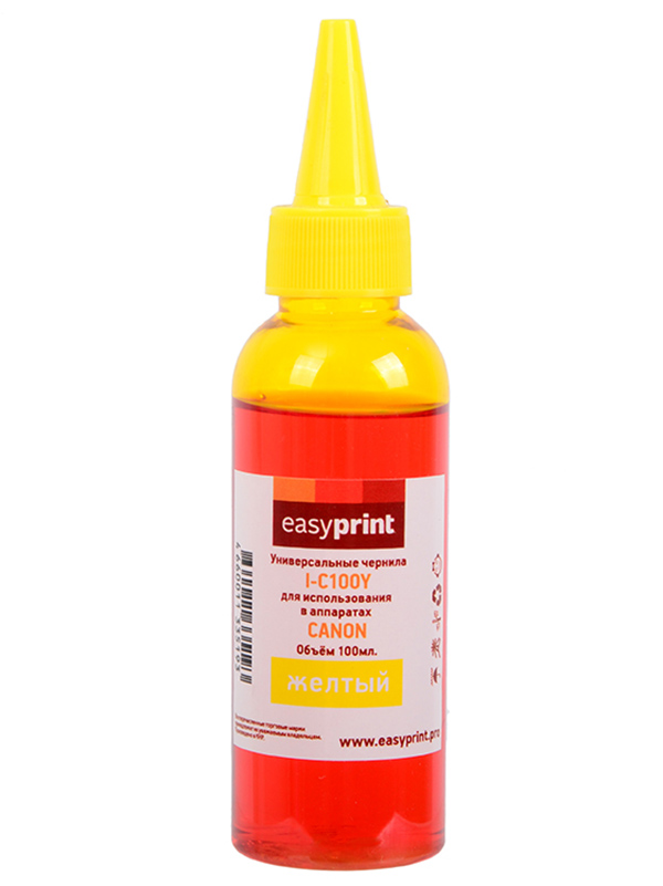 Чернила EasyPrint I-E100Y универсальные Yellow 100ml для Epson