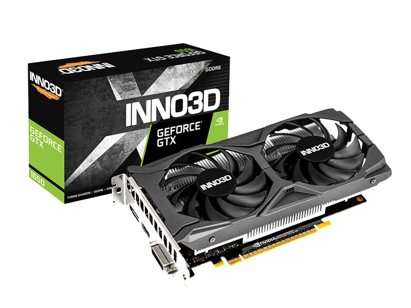 

Видеокарта Inno3D GeForce GTX 1650 D6 Twin X2 OC V2 1410Mhz PCI-E 3.0 4096Mb 12000Mhz 128 bit HDMI DP DVI-D N16502-04D6X-1720VA30, N16502-04D6X-1720VA30