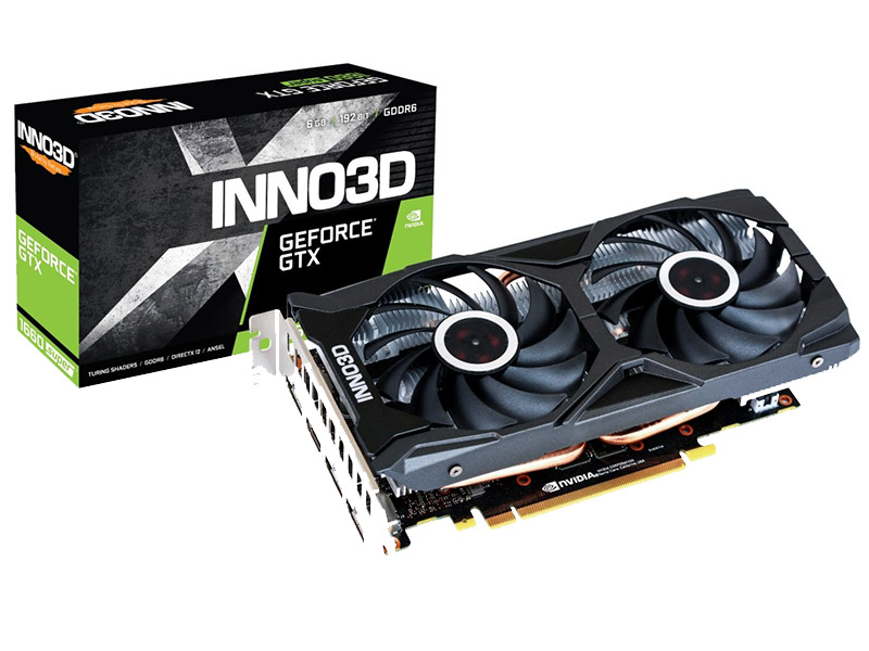 фото Видеокарта inno3d geforce gtx 1660 super twin x2 1530mhz pci-e 3.0 6144mb 14000mhz 192 bit hdmi dp dvi-d n166s2-06d6-1712va15l