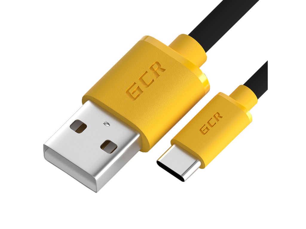 фото Аксессуар greenconnect usb 2.0 am/cm 1.5m black-yellow gcr-51910