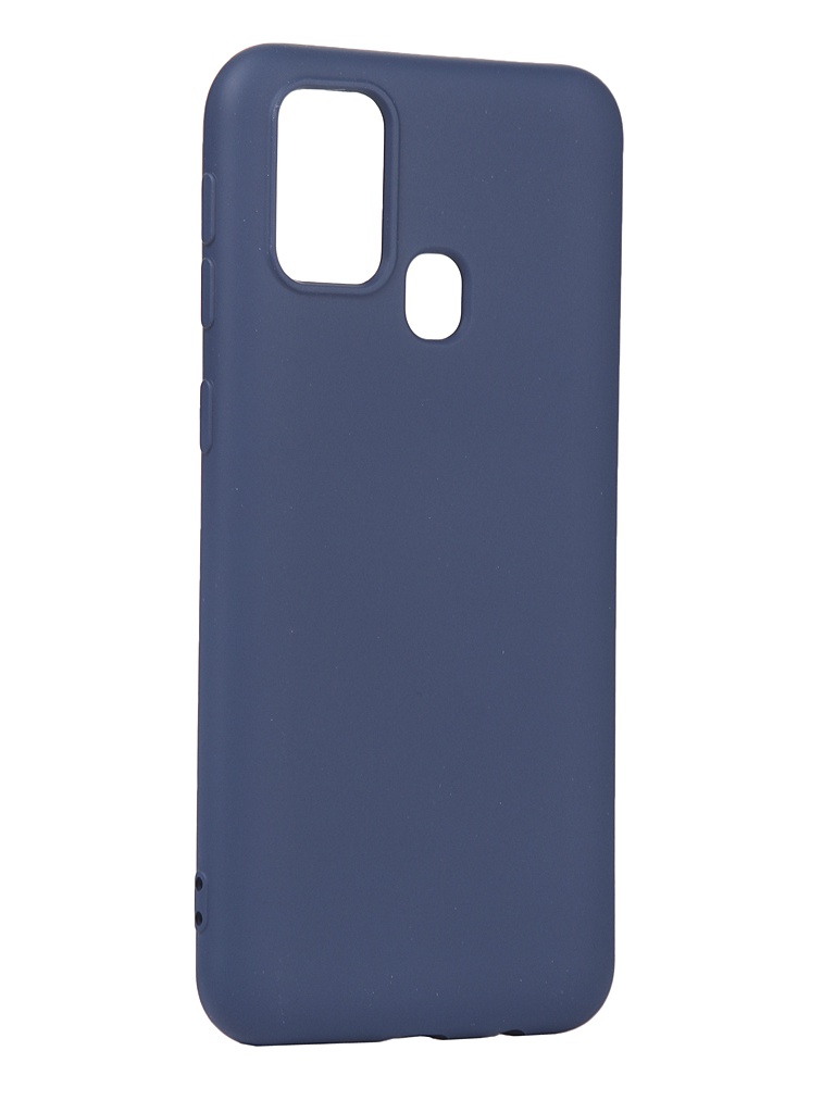 Чехол с микрофиброй DF для Samsung Galaxy M31 Silicone Blue sOriginal-17