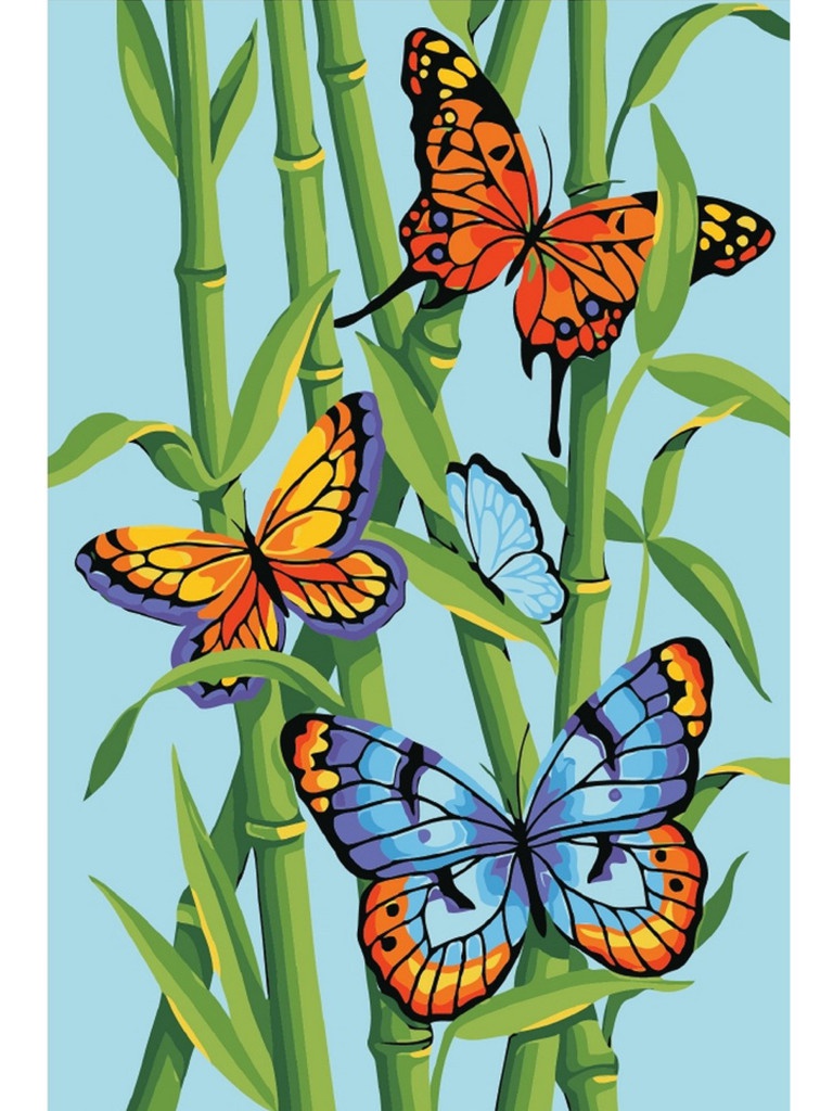 фото Картина по номерам набор юного художника molly яркие бабочки 20x30cm kh0855