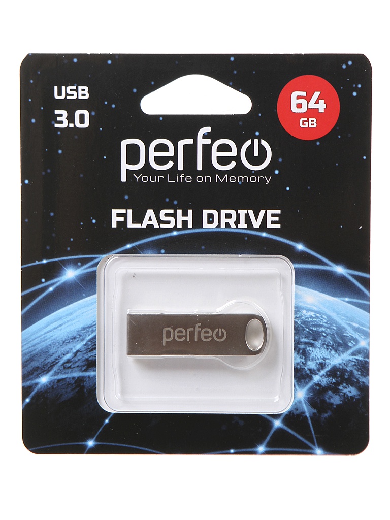 

USB Flash Drive 64Gb - Perfeo M08 Metal Series PF-M08MS064, PF-M08MS064