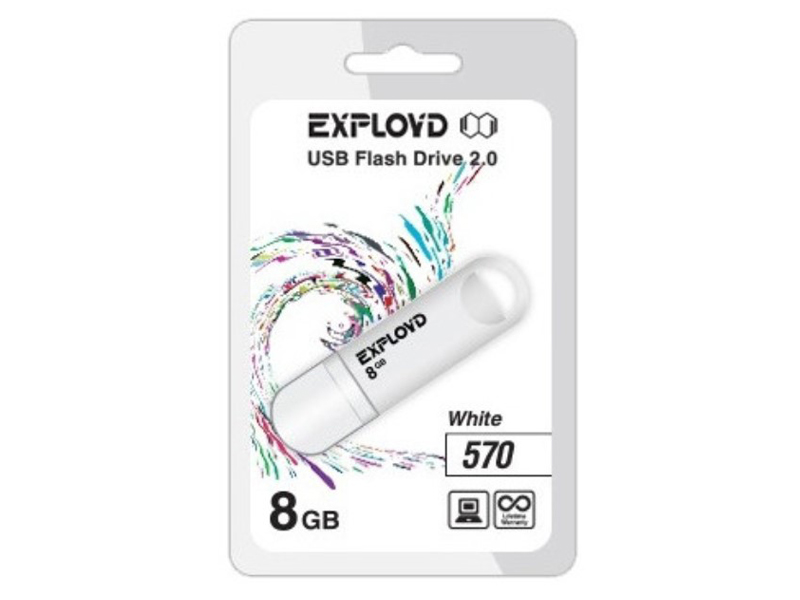 Zakazat.ru: USB Flash Drive EXPLOYD 570 8GB White