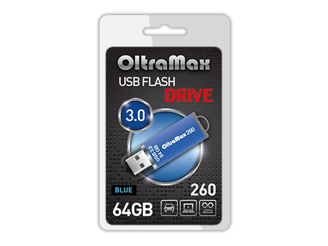 

USB Flash Drive OltraMax 260 64GB Blue, OM-64GB-260-Blue