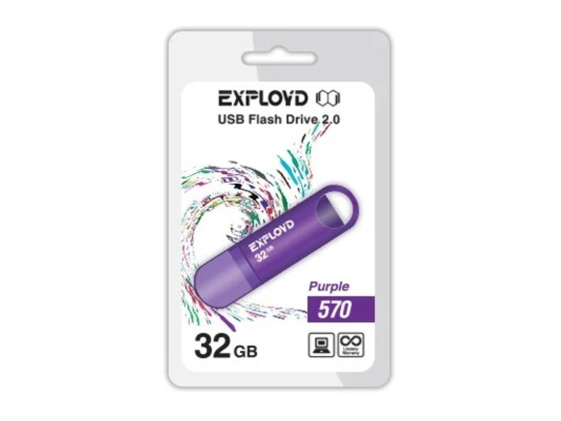USB Flash Drive EXPLOYD 570 32GB Purple purple lace up design plain round neck long sleeves t shirt