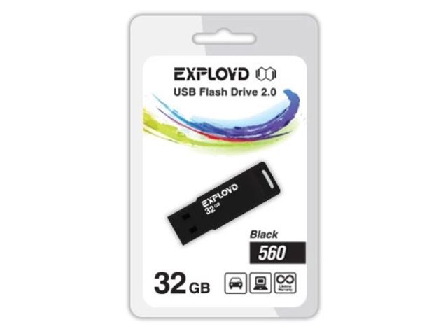 

USB Flash Drive EXPLOYD 560 32GB Black, EX-32GB-560-Black