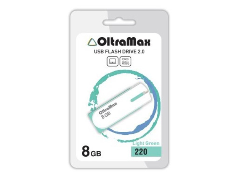 

USB Flash Drive OltraMax 220 8GB Light Green, OM-8GB-220-Light Green