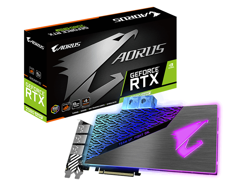 

Видеокарта GigaByte GeForce RTX 2080 SUPER 1860Mhz PCI-E 3.0 8192Mb 15500Mhz 256 bit USB-C HDMI 3xDP GV-N208SAORUS WB-8GC, GV-N208SAORUS WB-8GC