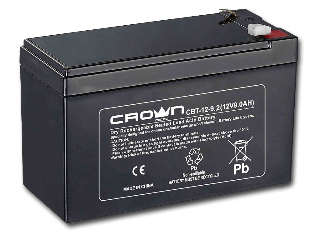 фото Аккумулятор для ибп crown cbt-12-9.2 crown micro