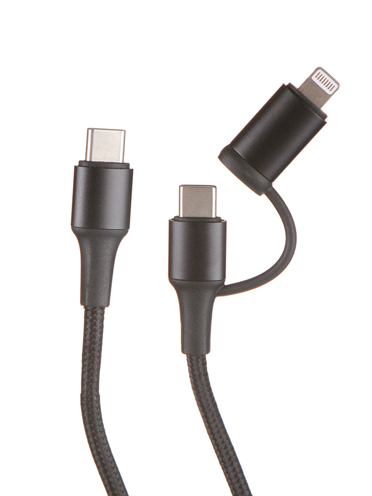 Аксессуар Baseus Twins 2in1 Cable Type-C to Type-C 60W + Lightning 1m Black CATLYW-H01
