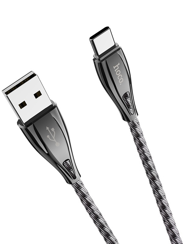 фото Аксессуар hoco u56 usb - usb type-c 1.2m metal grey