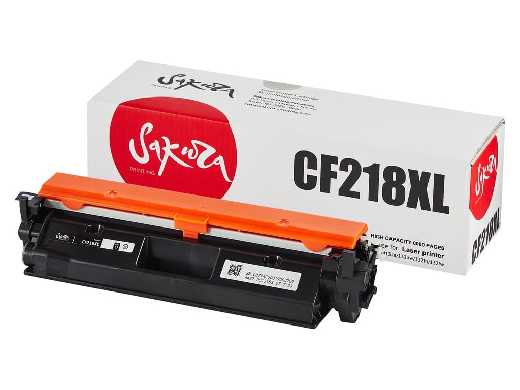 Картридж Sakura SACF218XL для HP LaserJet Pro m132nw/m132fw/m132fn/m132a/m104w/m104a тонер для принтера hp lj m104a pro m104w pro m132a pro m132fn cactus