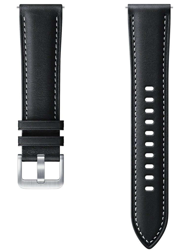 фото Аксессуар ремешок для samsung galaxy watch 3 41mm / watch 42mm / watch active 2 / active stitch leather band black et-slr85sbegru