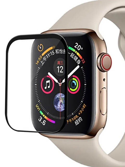 фото Аксессуар ультратонкое полимерное стекло для apple watch s4 / s5 44mm red line full screen 3d black ут000021856