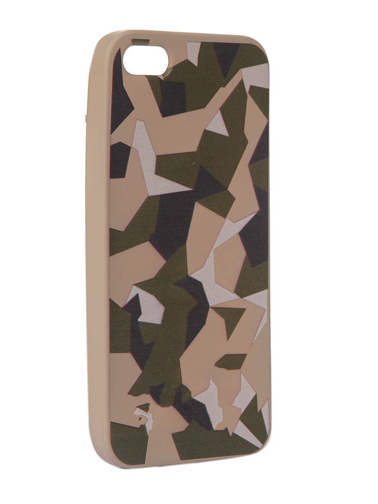 фото Чехол krutoff для apple iphone 5/5s/se polygonal military green 10309