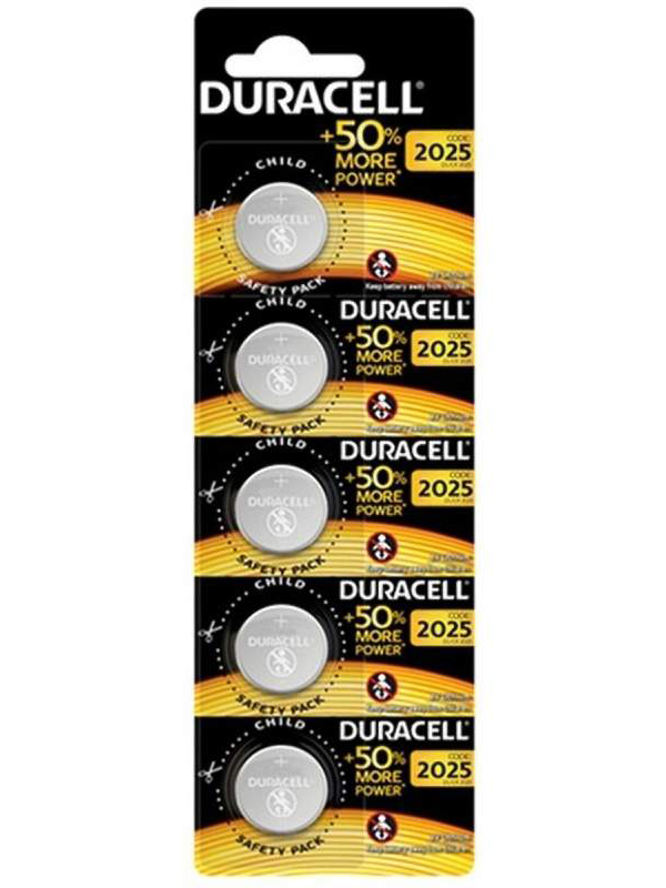 Батарейка CR2025 - Duracell DR CR2025/5BL EU (5 штук)