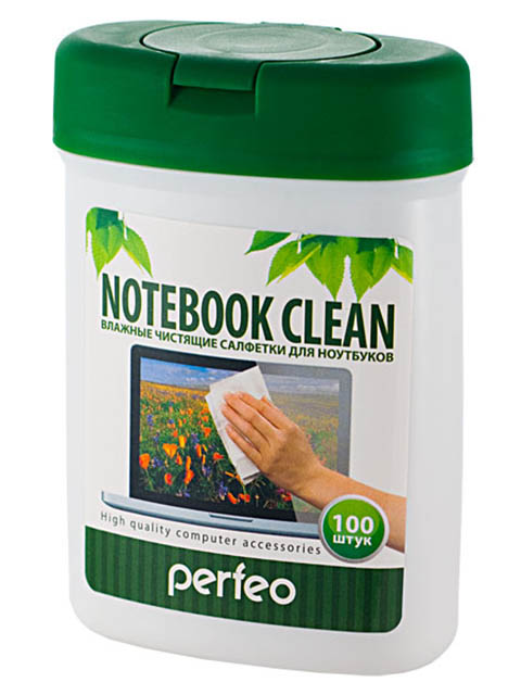 фото Чистящие салфетки perfeo notebook clean для ноутбука, в малой тубе 100шт pf-t/nbmini-100