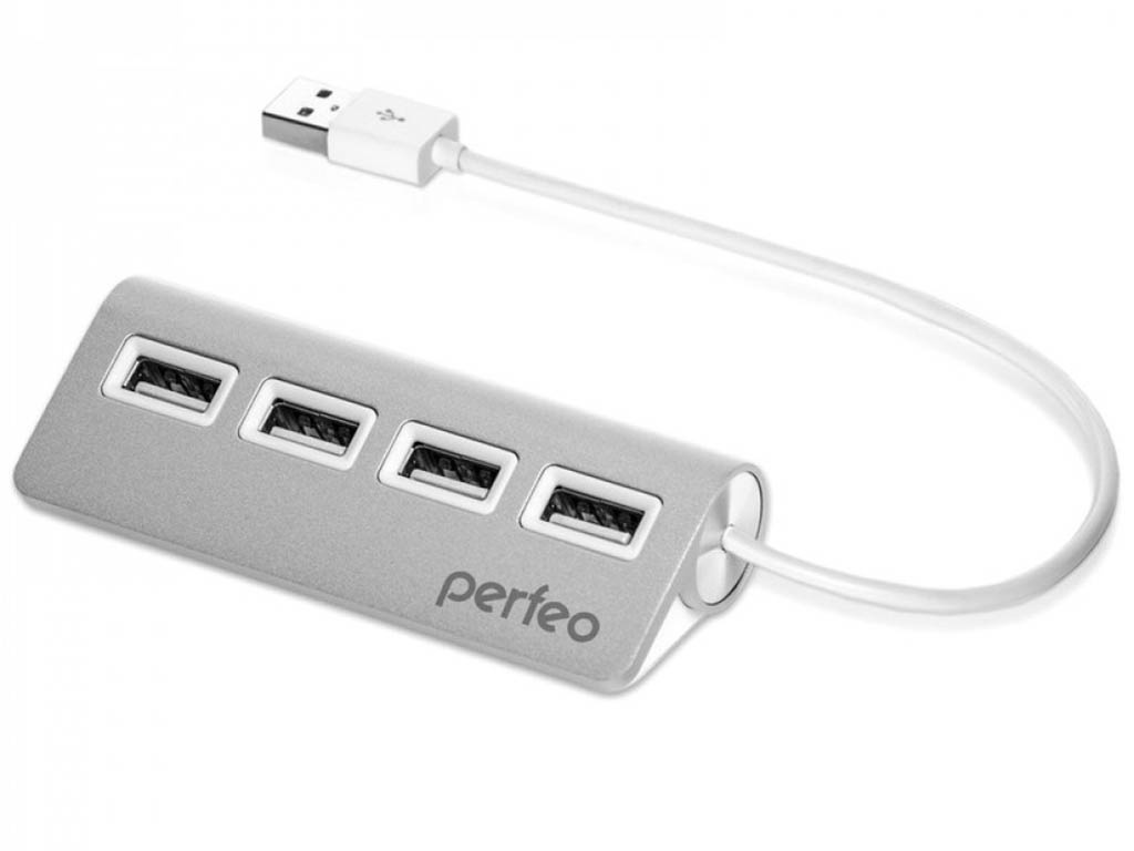 

Хаб USB Perfeo USB-HUB 4 Ports Silver PF-HYD-6096 / PF_A4886, PF_A4886