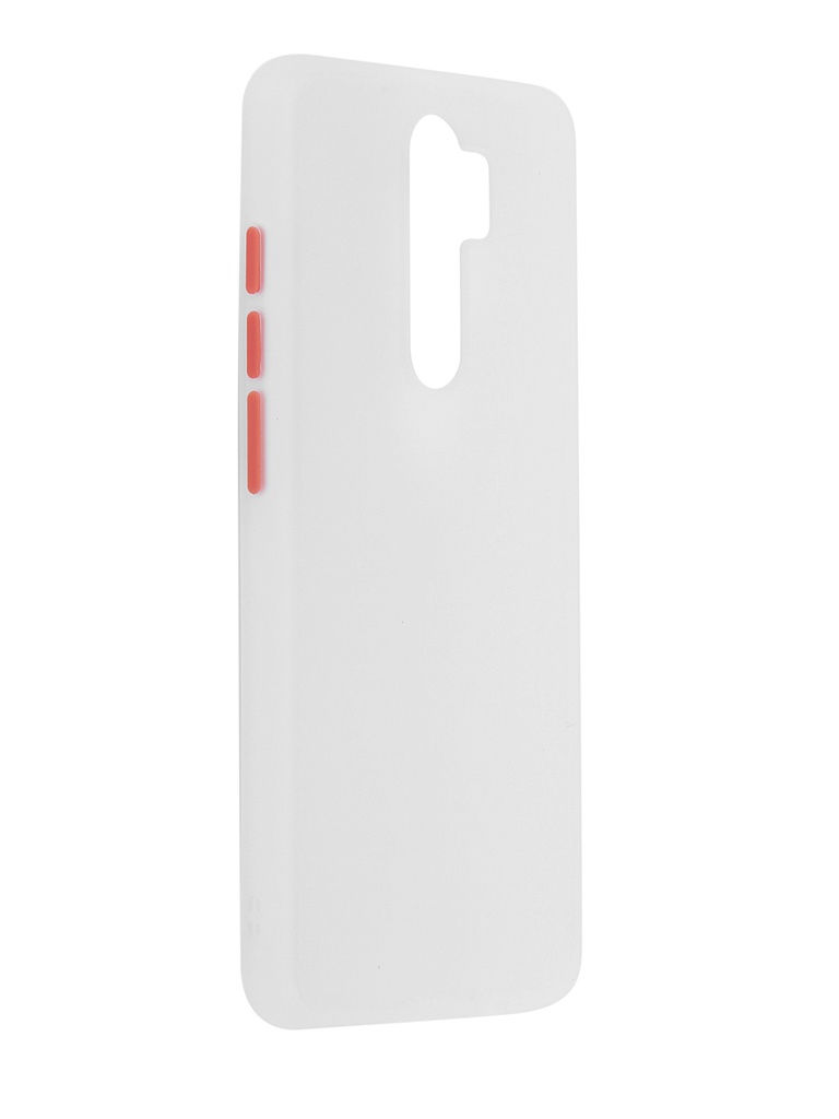 фото Чехол brosco для xiaomi redmi note 8 pro white-red xm-rn8p-st-tpu-white-red