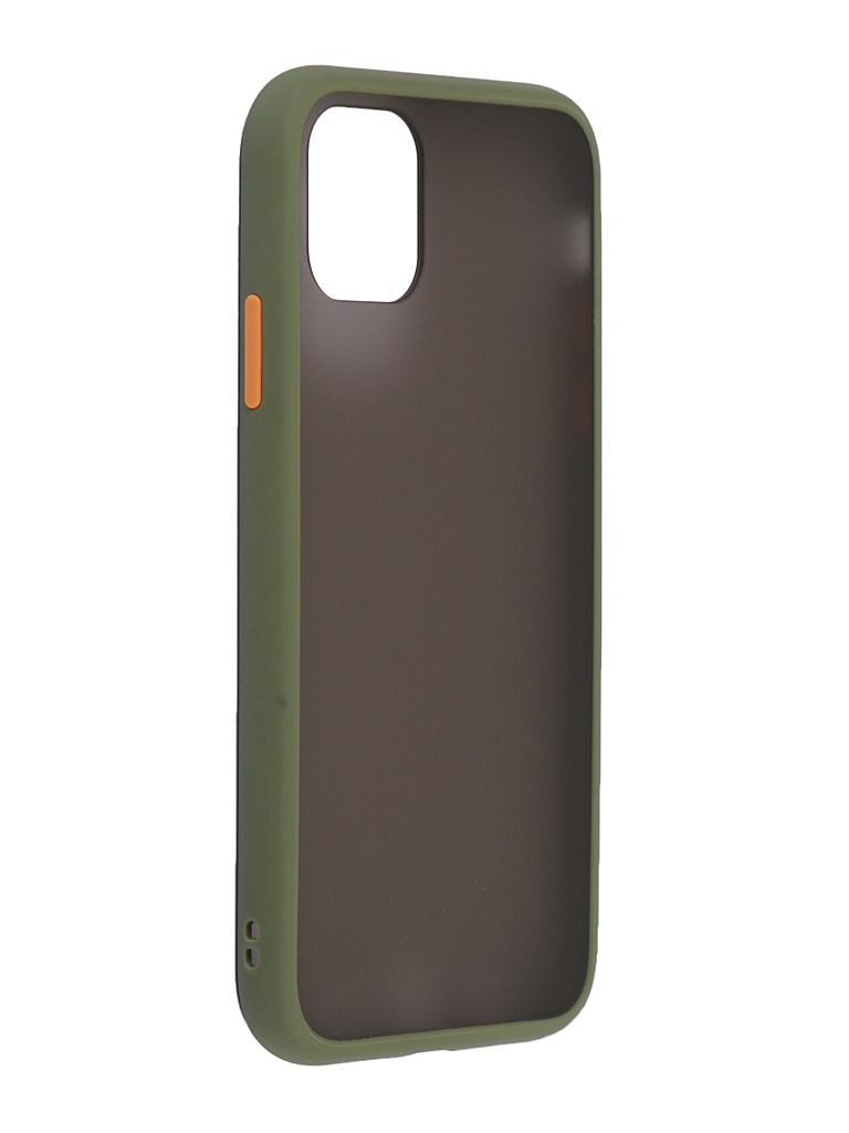 фото Чехол brosco для apple iphone 11 khaki-orange ip11-st-tpu-green-orange