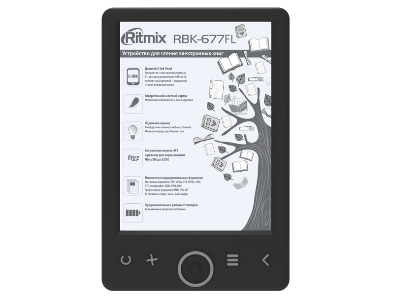 Электронная книга Ritmix Black RBK-677FL