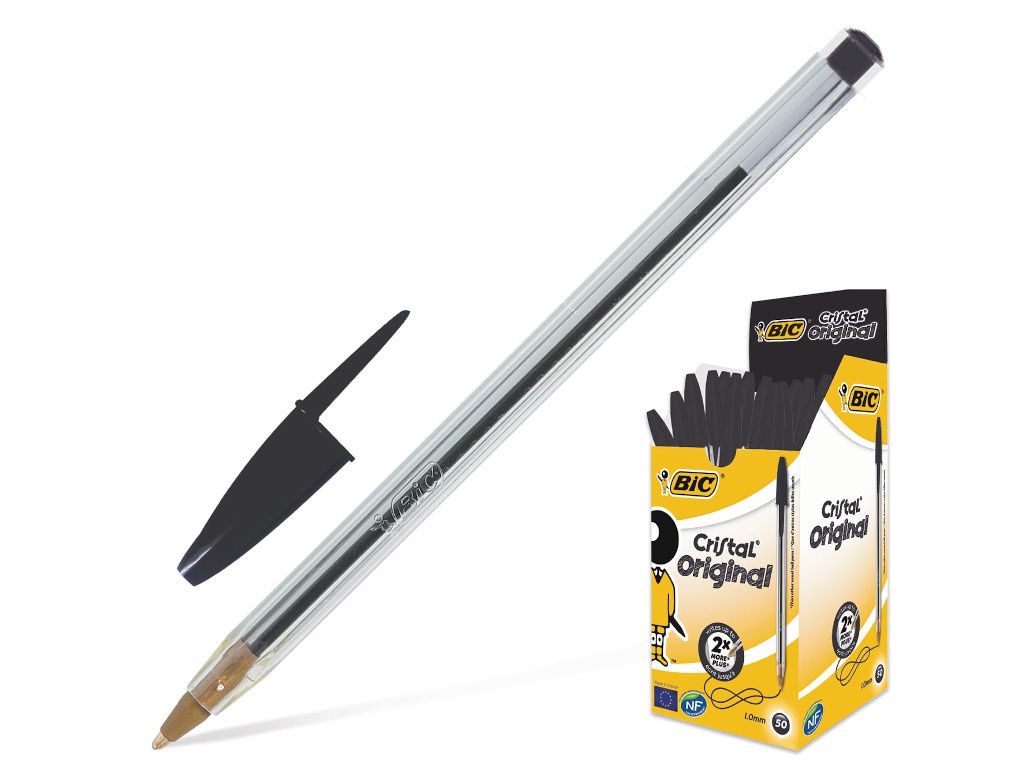 

Ручка шариковая Bic Cristal 1mm корпус Transparent, стержень Black 847897, 847897