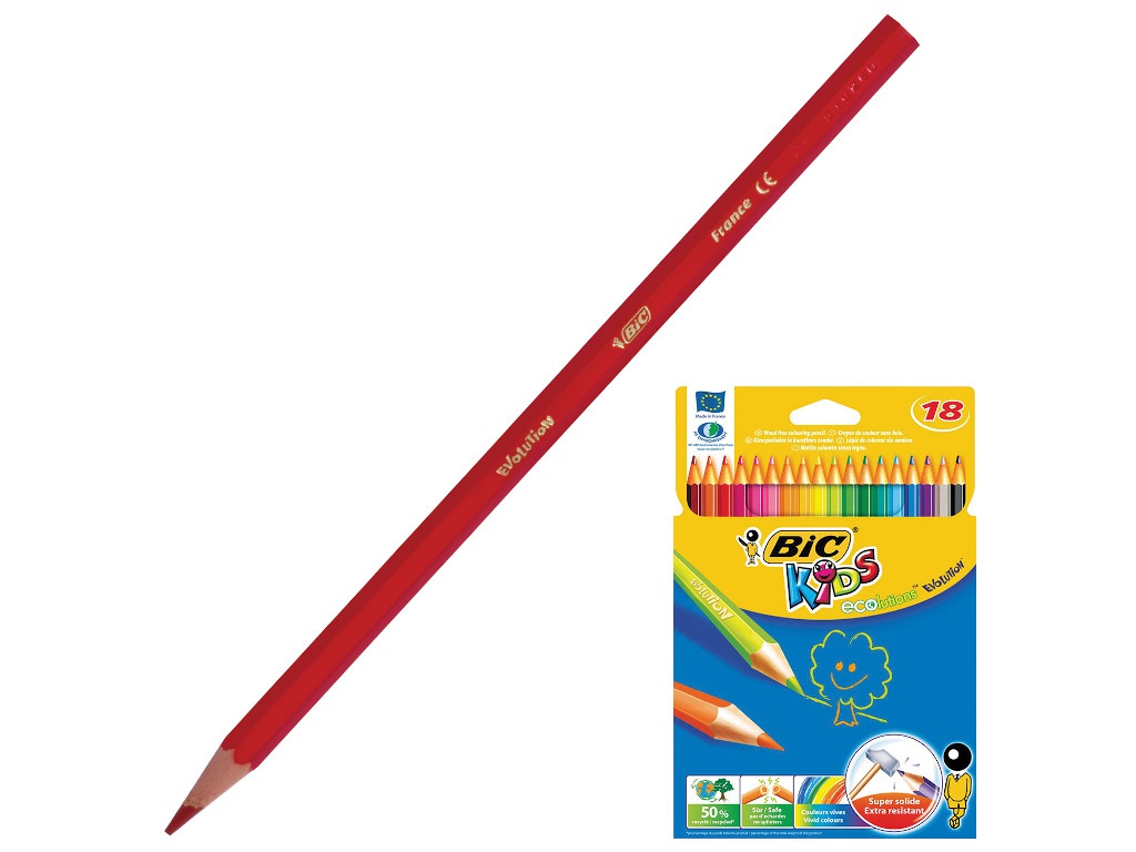 

Карандаши цветные Bic Kids Ecolutions Evolution 18 цветов 937513, 937513