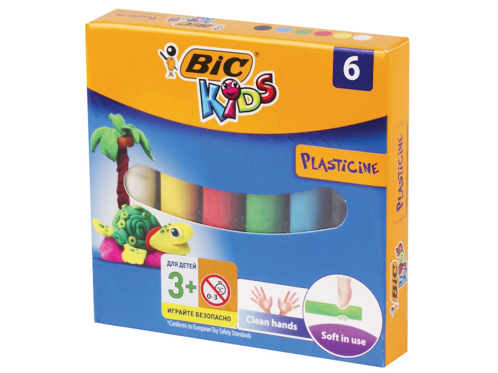 фото Набор для лепки bic пластилин kids 6 цветов 60g 947712