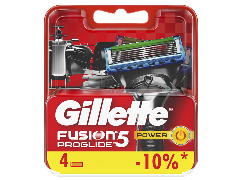 фото Сменные кассеты gillette fusion5 proglide power red 4шт 7702018085576