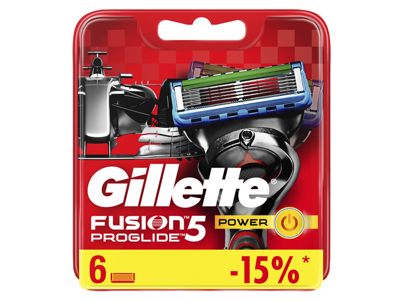 фото Сменные кассеты gillette fusion5 proglide power red 6шт 7702018510047