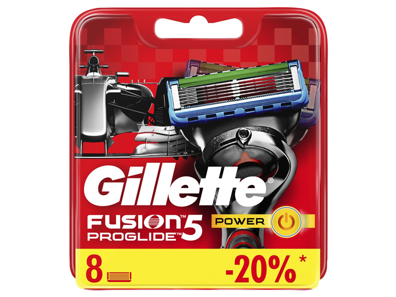 фото Сменные кассеты gillette fusion5 proglide power red 8шт 7702018085606