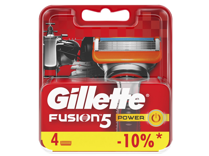 фото Сменные кассеты gillette fusion5 power red 4шт 7702018877591