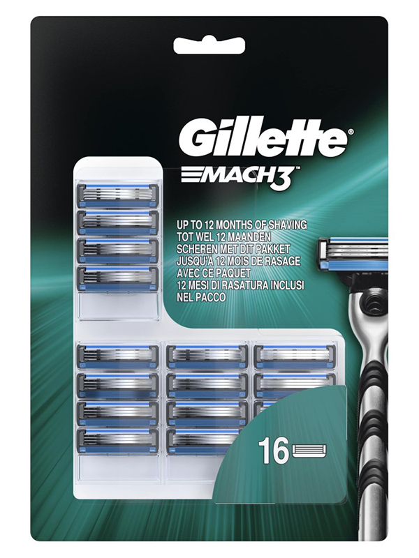 

Сменные кассеты Gillette Mach3 16шт 7702018406616, Mach3