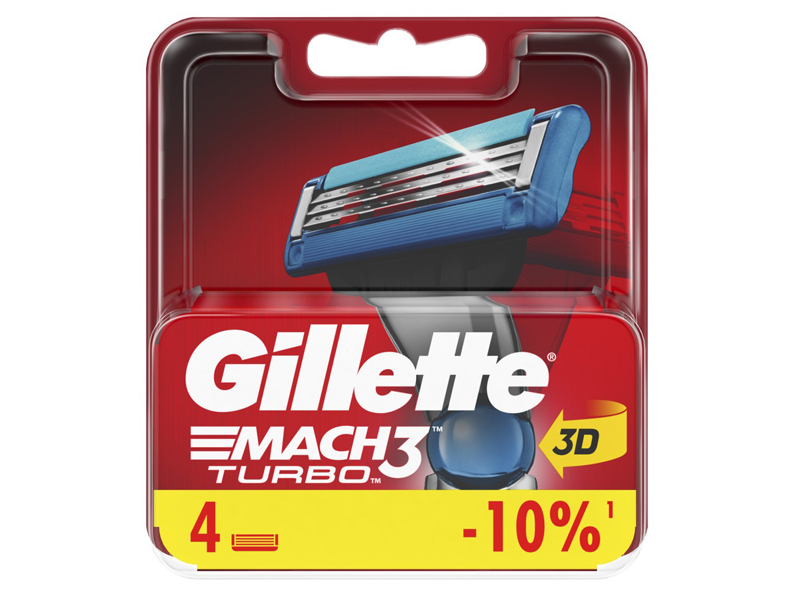 фото Сменные кассеты gillette mach3 turbo aloe red 4шт 3014260331306