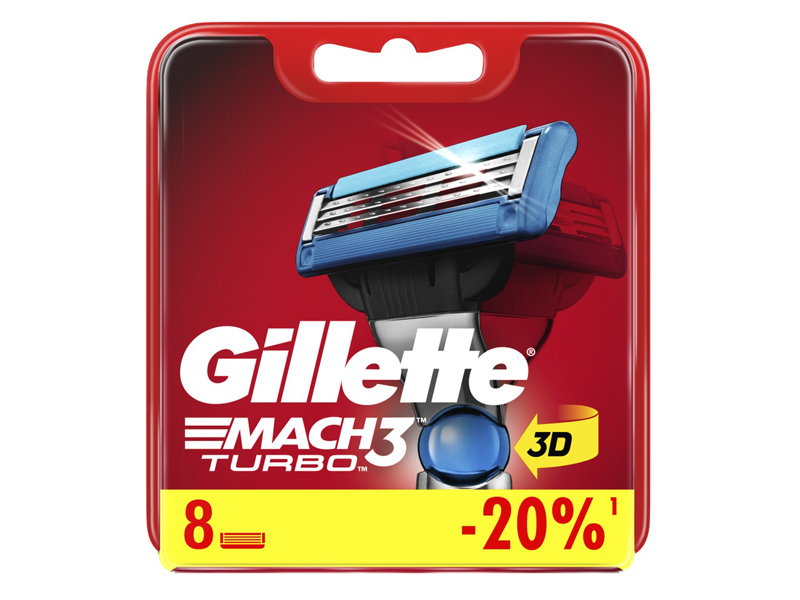 фото Сменные кассеты gillette mach3 turbo aloe red 8шт 3014260331320