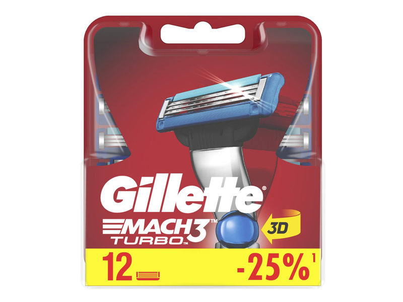 фото Сменные кассеты gillette mach3 turbo aloe 12шт 3014260298111